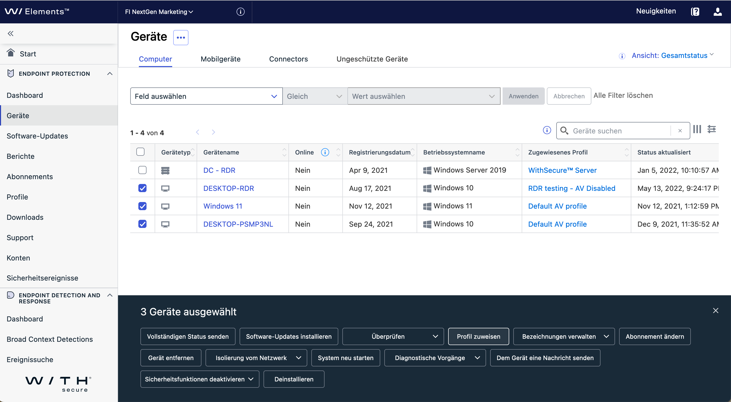 EPP - assign profile