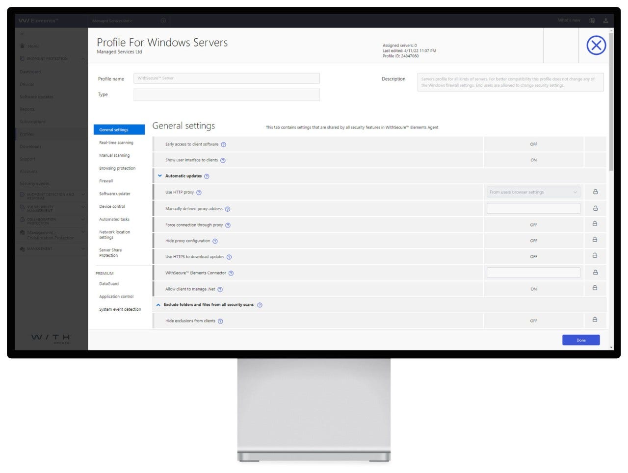 Profile for Windows Service dash screen