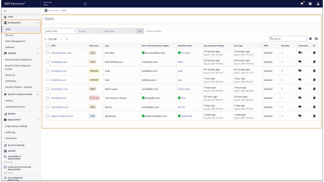 Elements dashboard user interface image 2