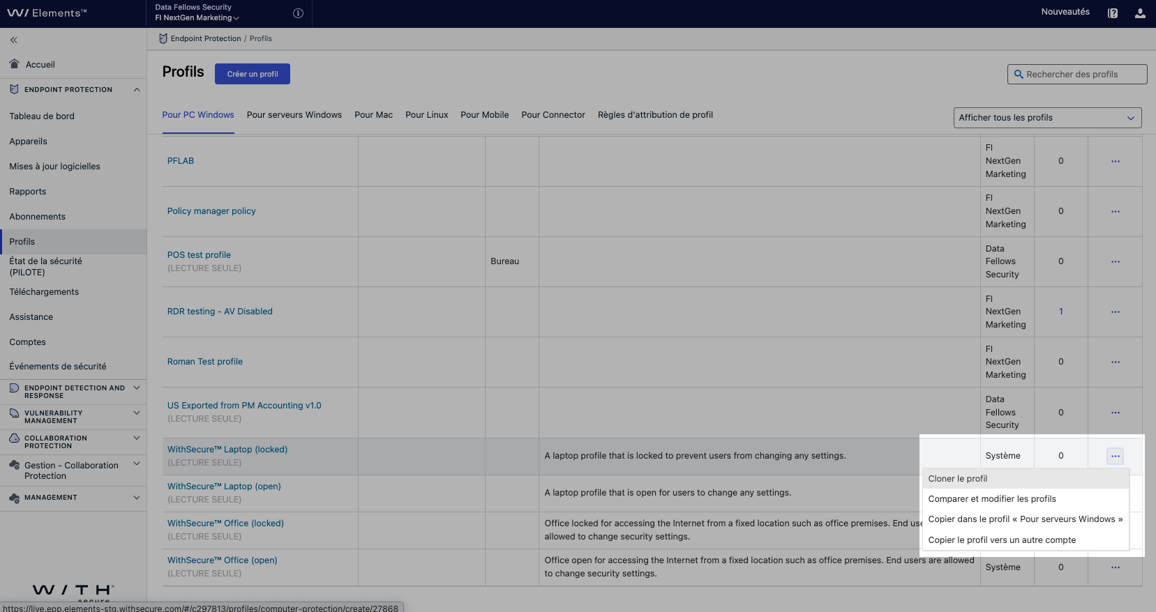 EPP - clone profile