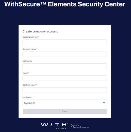 Create a withSecure business account