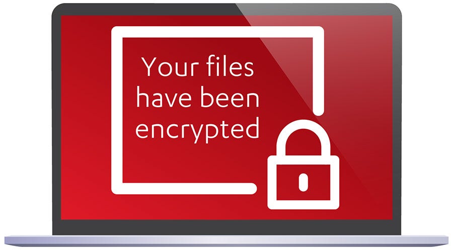 Laptop warning your file have been encrypted
