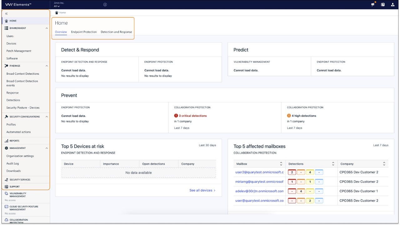 Elements product dashboard image