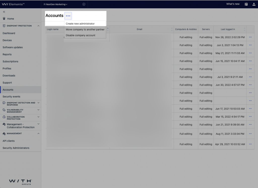 Quick Start Elements Endpoint Detection and Response WithSecure™